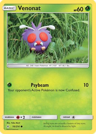 Venonat (10) 010 - Reverse Holofoil SM Unbroken Bonds - Common