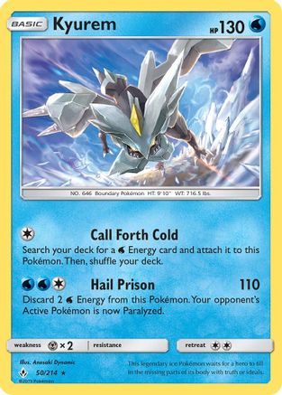 Kyurem 050/214 - Reverse Holofoil SM Unbroken Bonds - Holo Rare