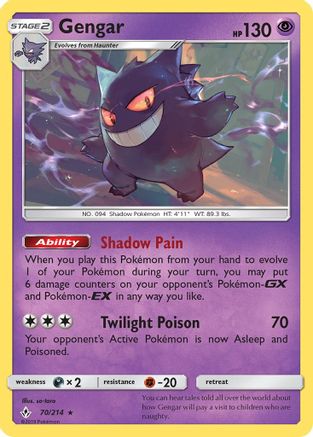Gengar 070/214 - Reverse Holofoil SM Unbroken Bonds - Rare