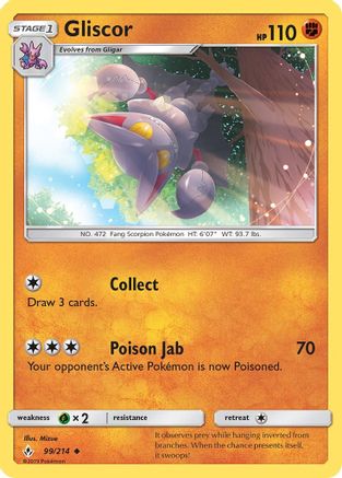 Gliscor 099 - Reverse Holofoil SM Unbroken Bonds - Uncommon