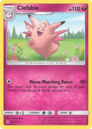 Clefable 133/214 SM Unbroken Bonds - Rare