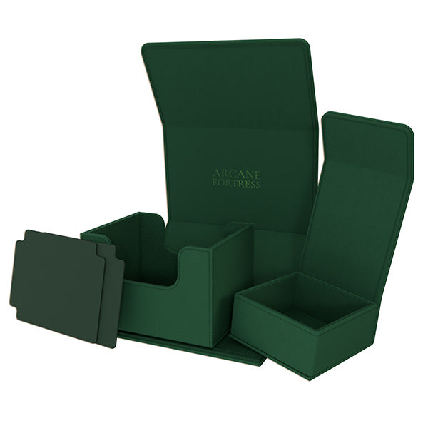 Arcane Fortress Deck Box: Solid Color Green - Radiant 100+ Deck Vault (Deluxe)