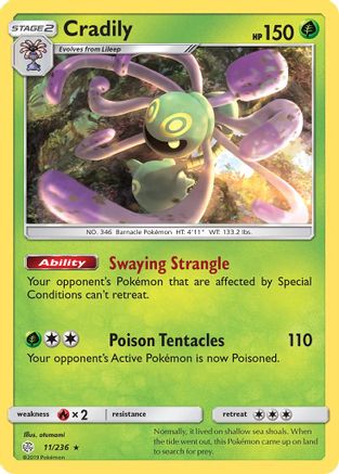 Cradily 011/236 SM Cosmic Eclipse - Rare