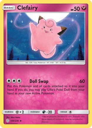 Clefairy 144/236 - Reverse Holofoil SM Cosmic Eclipse - Uncommon