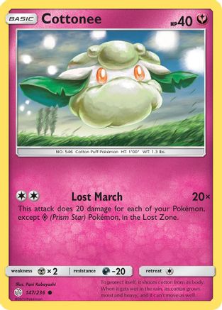Cottonee 147/236 - Reverse Holofoil SM Cosmic Eclipse - Common