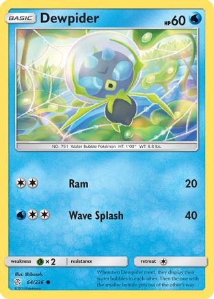 Dewpider 064 - Reverse Holofoil SM Cosmic Eclipse - Common