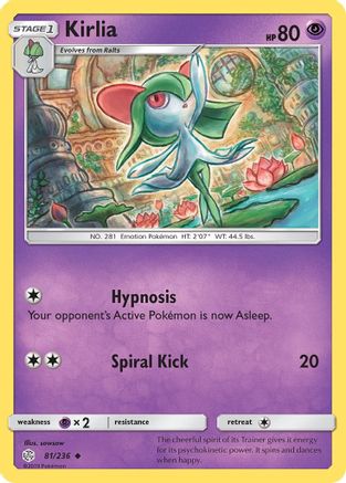 Kirlia 081/236 - Reverse Holofoil SM Cosmic Eclipse - Uncommon