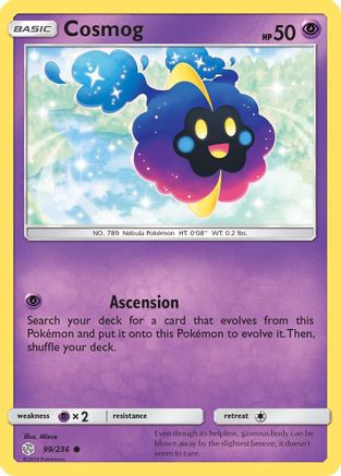 Cosmog 099/236 - Reverse Holofoil SM Cosmic Eclipse - Common