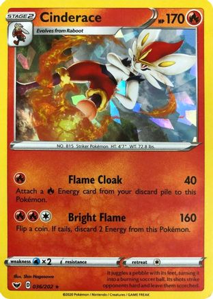 Cinderace 036/202 - Holofoil Deck Exclusives - Holo Rare