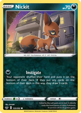 Nickit 125/202 - Reverse Holofoil SWSH01 Sword & Shield Base Set - Common