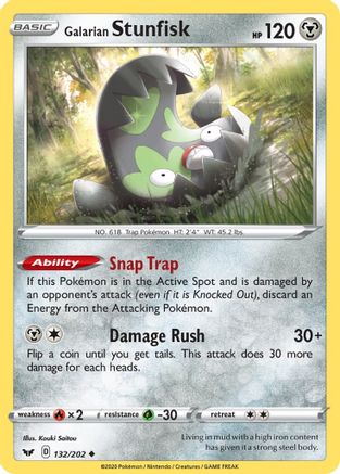 Galarian Stunfisk 132/202 SWSH01 Sword & Shield Base Set - Uncommon