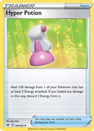 Hyper Potion 166/202 - Reverse Holofoil SWSH01 Sword & Shield Base Set - Uncommon
