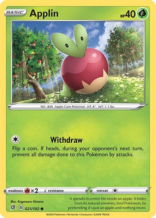 Applin (21) 021/192 - Reverse Holofoil SWSH02 Rebel Clash - Common