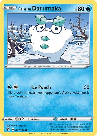 Galarian Darumaka 047/192 - Reverse Holofoil SWSH02 Rebel Clash - Common