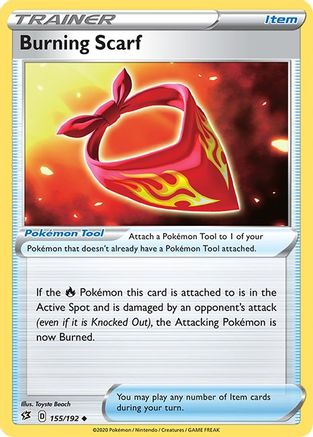 Burning Scarf 155/192 - Reverse Holofoil SWSH02 Rebel Clash - Uncommon