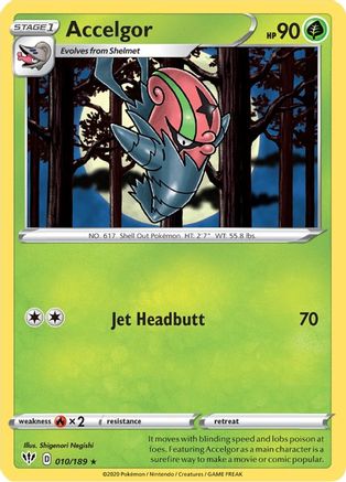 Accelgor 010/189 SWSH03 Darkness Ablaze - Rare