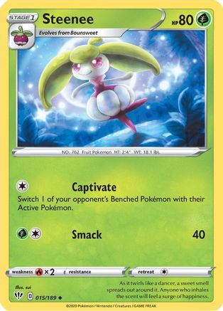 Steenee 015/189 - Reverse Holofoil SWSH03 Darkness Ablaze - Uncommon