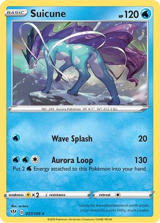 Suicune 037/189 - Holofoil SWSH03 Darkness Ablaze - Holo Rare