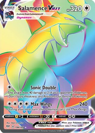 Salamence VMAX (Secret) 194/189 - Holofoil SWSH03 Darkness Ablaze - Secret Rare