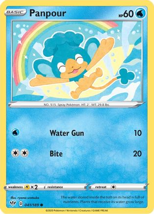Panpour 041/189 - Reverse Holofoil SWSH03 Darkness Ablaze - Common