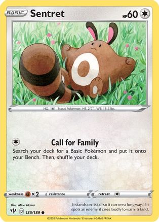 Sentret 135/189 - Reverse Holofoil SWSH03 Darkness Ablaze - Common