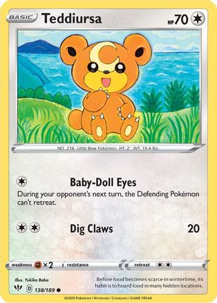 Teddiursa 138/189 SWSH03 Darkness Ablaze - Common