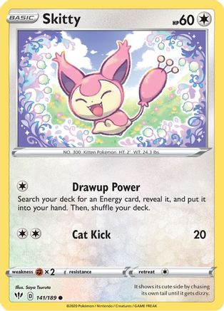 Skitty 141/189 - Reverse Holofoil SWSH03 Darkness Ablaze - Common