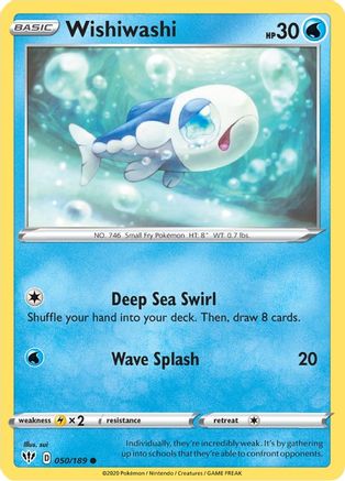 Wishiwashi 050/189 - Reverse Holofoil SWSH03 Darkness Ablaze - Common