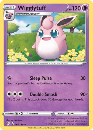 Wigglytuff 068/189 - Reverse Holofoil SWSH03 Darkness Ablaze - Rare