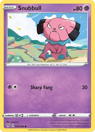 Snubbull 070/189 SWSH03 Darkness Ablaze - Common