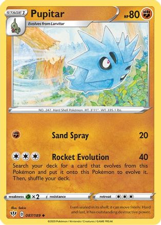 Pupitar 087/189 SWSH03 Darkness Ablaze - Uncommon