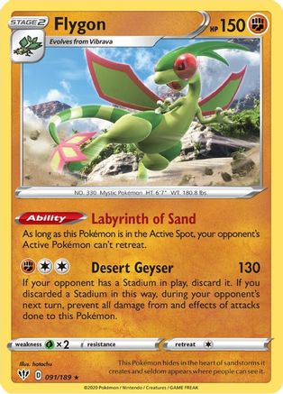 Flygon 091/189 - Reverse Holofoil SWSH03 Darkness Ablaze - Rare