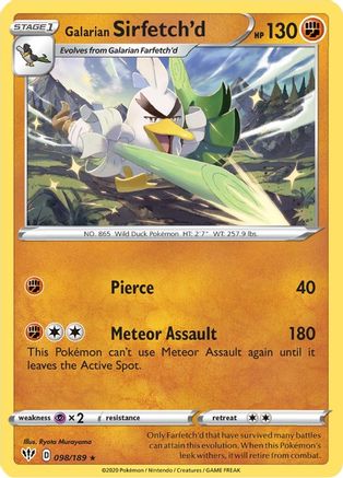 Galarian Sirfetch'd 098/189 SWSH03 Darkness Ablaze - Rare