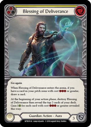 Blessing of Deliverance (Yellow) (WTR055) - Welcome to Rathe 1st Edition Rainbow Foil