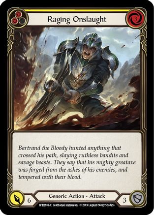 Raging Onslaught (Yellow) (WTR189) - Welcome to Rathe 1st Edition Rainbow Foil