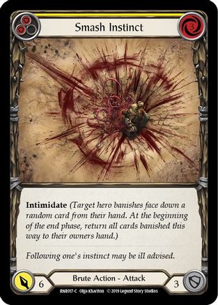 Smash Instinct (Yellow) (RNR017) - Hero Deck: Rhinar 1st Edition