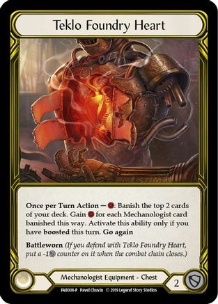 Teklo Foundry Heart (Golden) - FAB008 (FAB008) - Flesh and Blood: Promo Cards 1st Edition Cold Foil