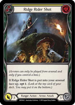 Ridge Rider Shot (Yellow) (ARC064) - Arcane Rising Unlimited Edition Rainbow Foil