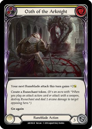 Oath of the Arknight (Yellow) (ARC092) - Arcane Rising Unlimited Edition Rainbow Foil