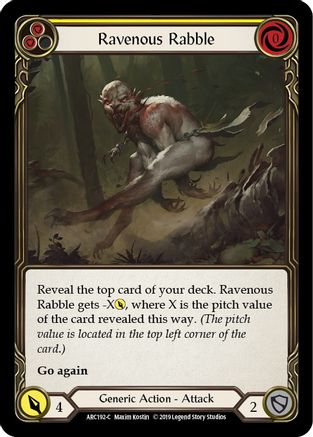 Ravenous Rabble (Yellow) (ARC192) - Arcane Rising Unlimited Edition Rainbow Foil