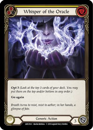 Whisper of the Oracle (Yellow) (ARC216) - Arcane Rising 1st Edition