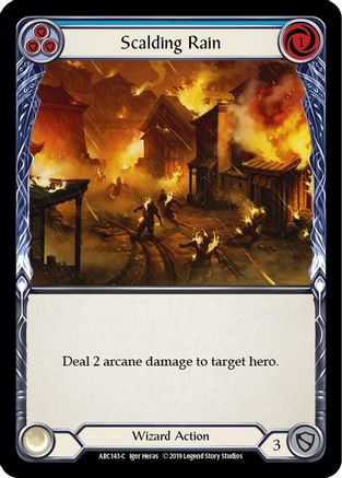 Scalding Rain (Blue) (ARC143) - Arcane Rising Unlimited Edition Rainbow Foil