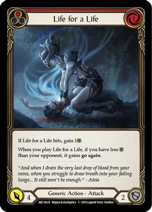 Life for a Life (Red) (ARC164) - Arcane Rising Unlimited Edition Rainbow Foil