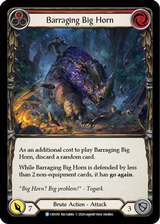 Barraging Big Horn (Red) (CRU010) - Crucible of War 1st Edition Rainbow Foil