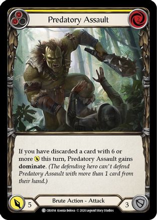 Predatory Assault (Yellow) (CRU014) - Crucible of War 1st Edition