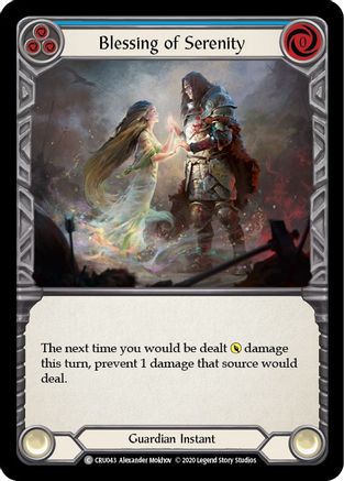 Blessing of Serenity (Blue) (CRU043) - Crucible of War Unlimited Edition Rainbow Foil