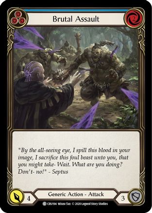 Brutal Assault (Blue) (CRU194) - Crucible of War 1st Edition Rainbow Foil