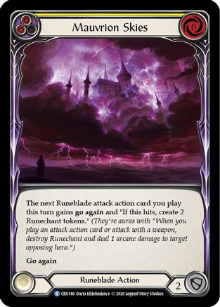 Mauvrion Skies (Yellow) (CRU146) - Crucible of War Unlimited Edition Rainbow Foil