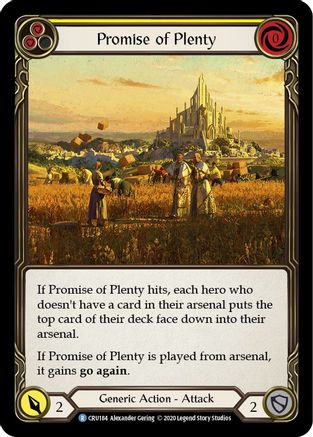 Promise of Plenty (Yellow) (CRU184) - Crucible of War 1st Edition Rainbow Foil