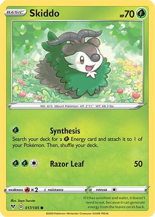 Skiddo 017/185 - Reverse Holofoil SWSH04 Vivid Voltage - Common